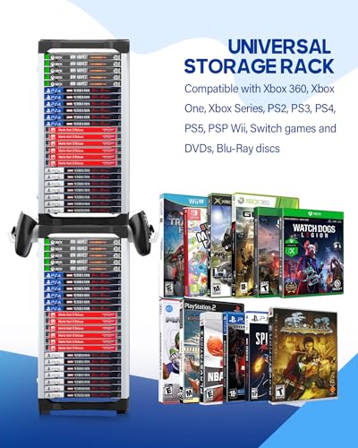 Nargos TP-23 Video Game Storage Tower For Ps5/ Ps4/ Ps3/ Ps2/ Psp/Xbox One/Xbox 360 And Xbox Series X/S/Wii/Wii U And Switch Game Cases thumb #1
