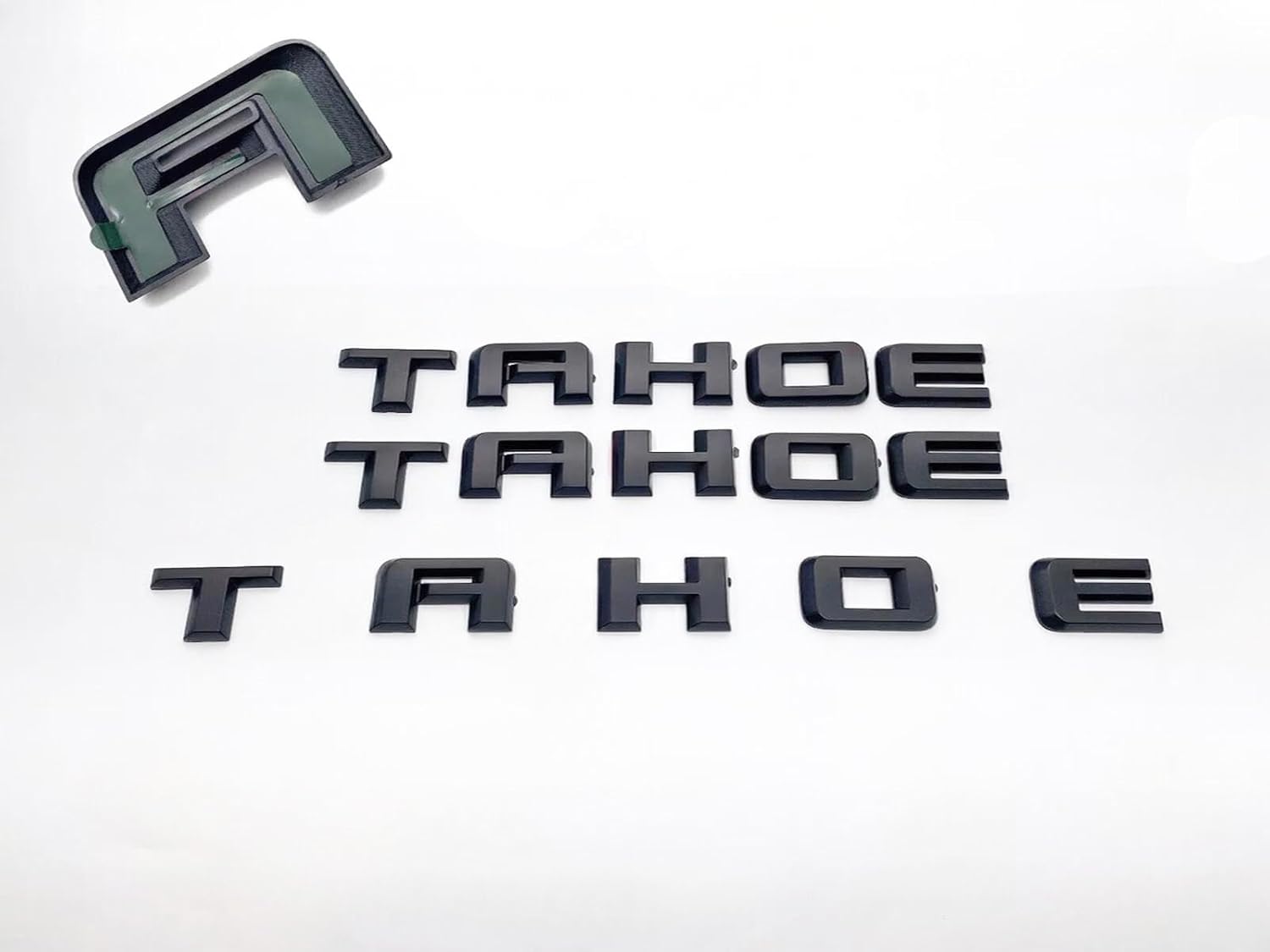 3Pcs Tahoe Emblem 3D Letters Badge Nameplate Sticker Replacement for 2019-2023 Tahoe Genuine 84910058 (Overlay Emblem Gloss Black Plus LT)