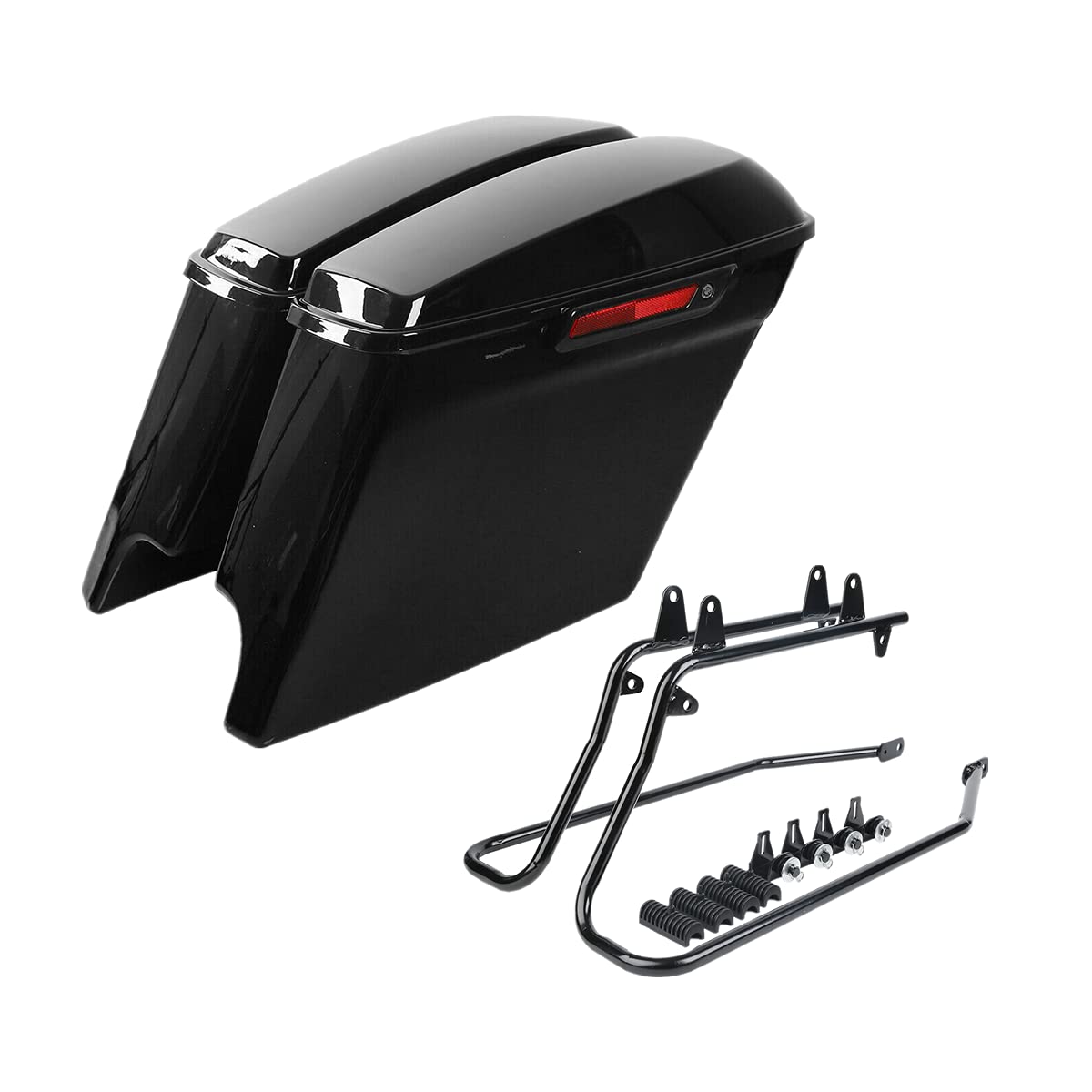 Buy XFMT Vivid Black 5" Stretched Extended Saddlebags Hard Saddle Bags