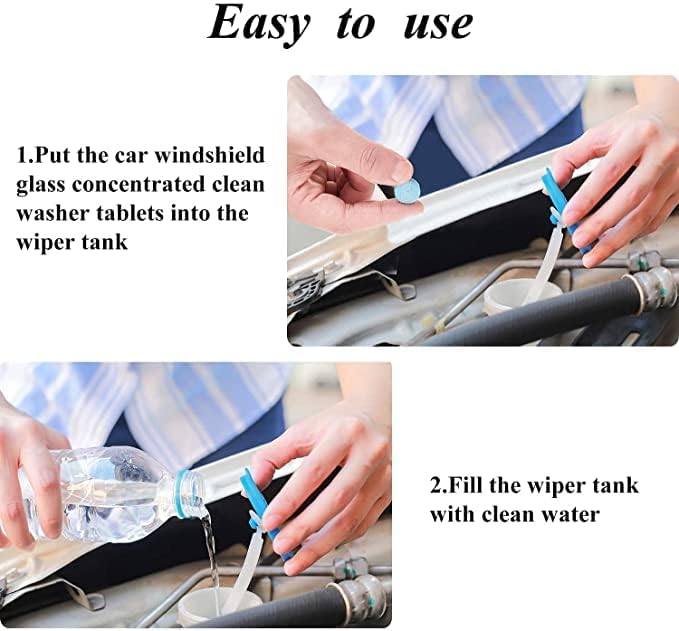 Image of NETFLY Car Wiper Detergent Effervescent Tablets Washer Auto Windshield Cleaner Glass Wash Cleaning Tablets Pack of 70