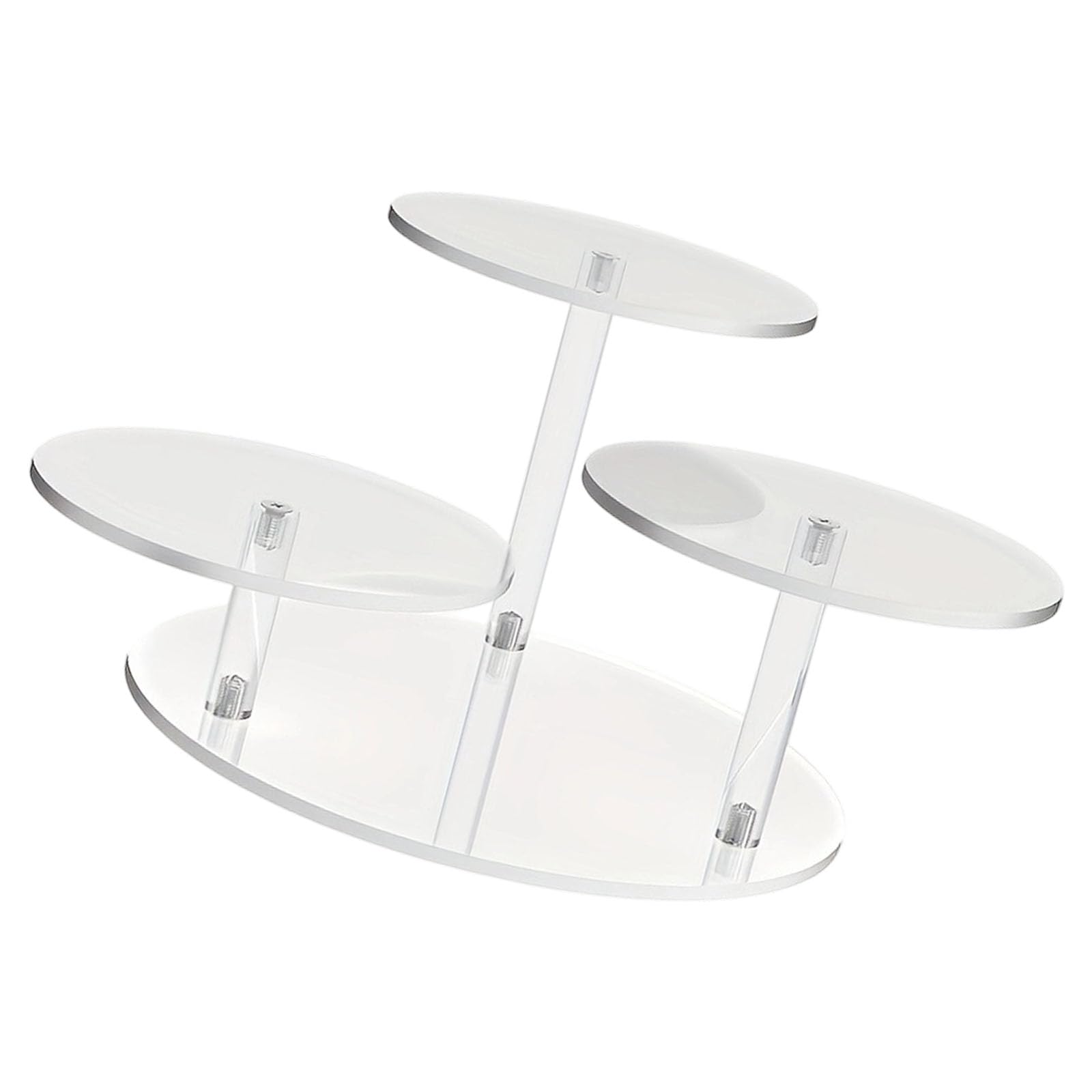 Qusinfc 3 Tiers Clear Acrylic Display Shelf for Plant Cosmetics with 4Mm Thick Structure and Toolless Assembly Clear Storage Shelf