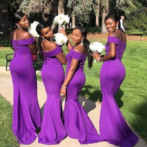 Mermaid Bridesmaids Dresses for Wedding Long Off Shoulder Formal Prom Evening Gown2