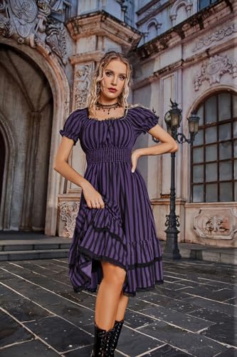Image of Scarlet Darkness Women Goth Steampunk Pirate Corset Midi Dress