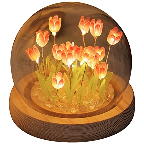 Dodokokoba Tulip Night Light Battery Fonctionne de table à fleurs Tulip Lampe mignon DIY TULIP LED NIGHT-LET MAIN MAIN MAIN MAISON SEMMUR DE SOBLE DES MEUBLES DE FLOR