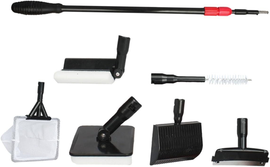 1set Aquarium Cleaning Brush Complete Fish Tank Cleaning Tool Kit Scalable Handle Brush Easy to Use for Tanks Essential Maintenance
