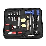 TIREOW 20Pcs Uhrenwerkzeug Set, Uhrmacherwerkzeug Uhr Werkzeug Uhrwerkzeuge Akku Ersatzwerkzeug Schraubendreher Uhr Demontage Werkzeug für Uhren mit Tragetasche