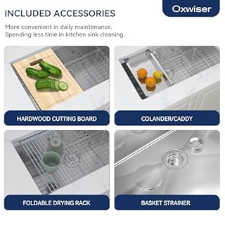 30 Inch Undermount Kitchen Sink 16 Gauge Stainless Steel Ledge Workstation Sink Round Corners Deep Single Bowl Kitchen Sinks with Accessories 30"x19"x10"