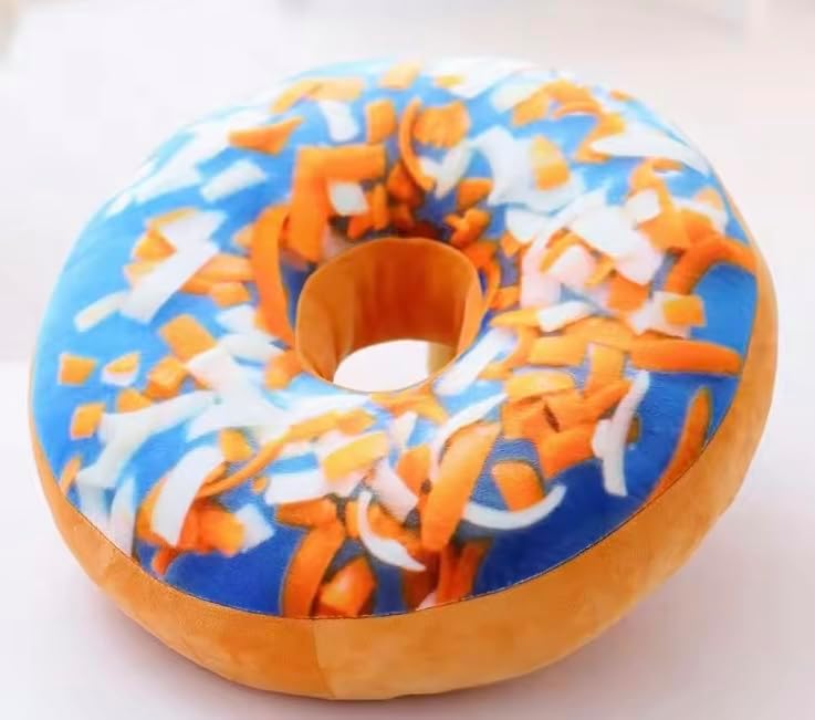 Round Donut Pillow 16 Inch, Soft Decorative 3D Print Seat Pad Cushion (Better Candy Sprinkle)