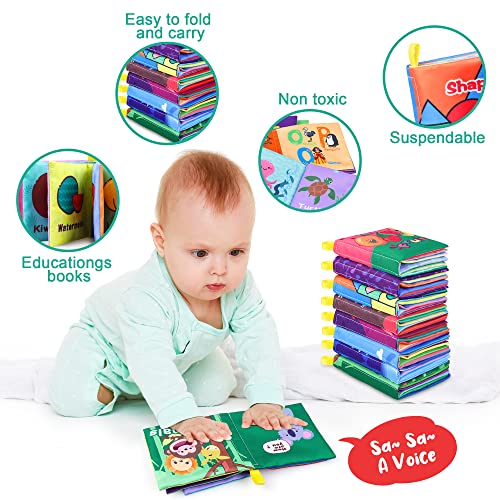 Baby Bath Books,Nontoxic Fabric Soft Baby Cloth Books,Early Education Toys,Waterproof Baby Books For Toddler, Infants Perfect Shower Toys,Kids Bath Toys Birthday Gift(Pack Of 8) #TOP4