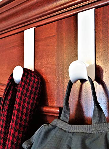 Castula Over The Door Hook – White Plastic Hanger, Perfect Coat Rack Hook, Towel Holder Door Mount For Bedroom, Kitchen, Bathroom & Laundry Storage For Coats, Clothes & Towels | White – Pack Of 2 #TOP3