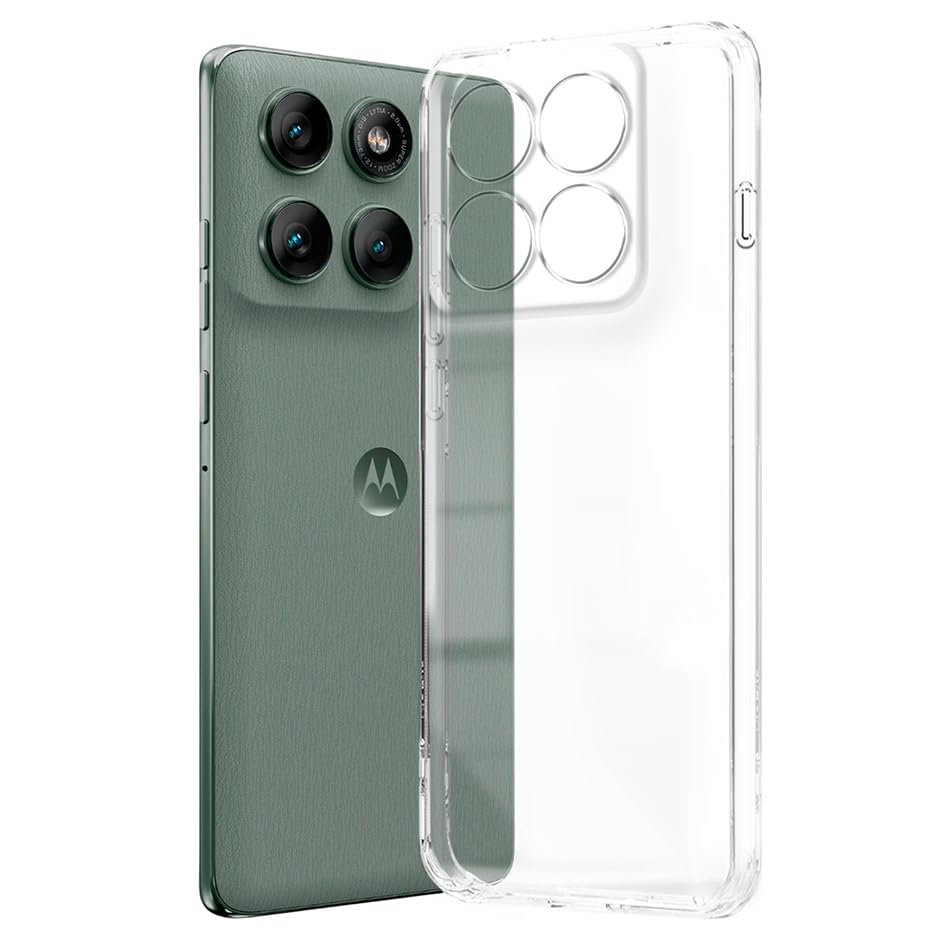 Image of COVERBLACK Flexible Rubber Case Back Cover for Compatible Model with Motorola Moto Edge 60 Pro - Transparent