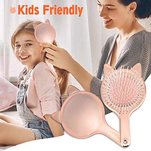 Aethland Toddler Hair Brush And Comb Set, Kids Hair Brush｜1Pc Detangling Brush For Curly Hair And 1Pc Rainbow Color Hairdressing Comb Set For Fine Thick Hair #TOP2