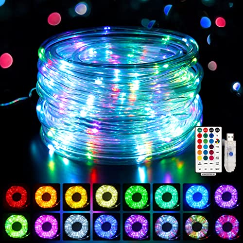 FirstE LED Trampoline Lights, 16 Colors 9 Modes Waterproof Trampoline LED Lights, Remote Control, USB Plug Trampoline Accessories Lights for 14Ft 12Ft 10Ft 8Ft, LED Rope Lights for Patio Tree Deck