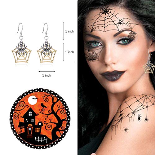 10 Pairs Halloween Theme Drop Dangle Earrings Set Cute Ghost Flying Spirit Cartoon Boo Spider Web Eagle Claw Pumpkin Bat Human Skeleton Dinosaur Halloween Jewelry Set For Women Girls #TOP3