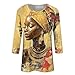 Black History Month Shirts Women Afro African Pride Culture Shirts for Women Melanin 3/4 Sleeve Tops Cotton Crewneck Pullover Blouse