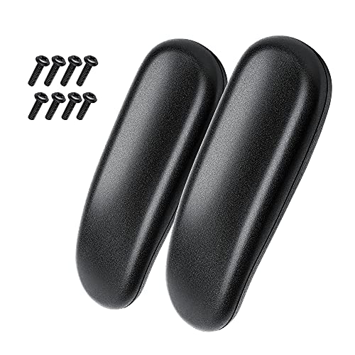 kwmobile 2x Ersatz Armlehnenpolster universal - Pads für Bürostuhl Armlehne - Auflage für Armlehne aus PU - Ersatzpolster in Schwarz