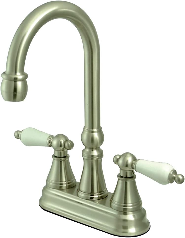 Kingston Brass KS2498PL Governor Bar Faucet Without Pop-Up, 5-Inch, Brushed Nickel