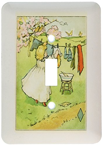 Impression peinture fille mignonne pour plaque interrupteur décoration linge