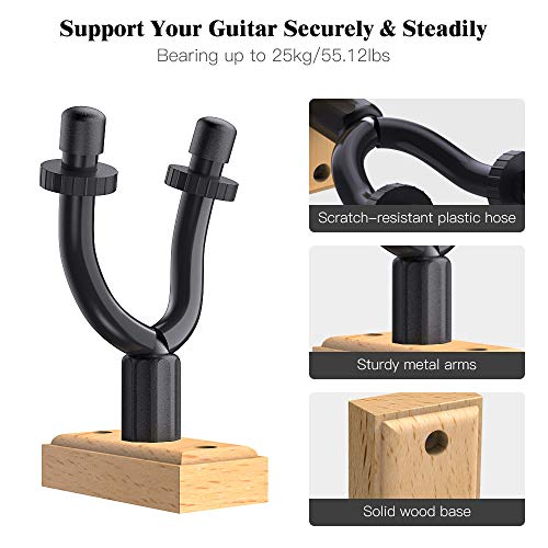 MoKo Support Mural pour Guitare, Lot de 2 Crochet de Guitare à Base de Bois Dur, Support de Guitare Ajustable pour… - Les Beatles, Paul McCartney, John Lennon, RIngo Starr, George Harrison MoKo Support Mural pour Guitare, Lot de 2 Crochet de Guitare à Base de Bois Dur, Support de Guitare Ajustable pour… – Image 3