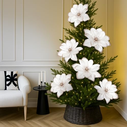 Thiccywoov 8 Pcs Large Christmas Flower Magnolia Flowers Christma...