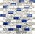 Hominter Tile Sample 3 x 12 Inches: Navy Blue Glass Tile Rectangle, Gray Natural Marble 1" x 2" Subway Mini Brick, Wall and Floor Tiles in Bathroom and Kitchen Backsplash NB03