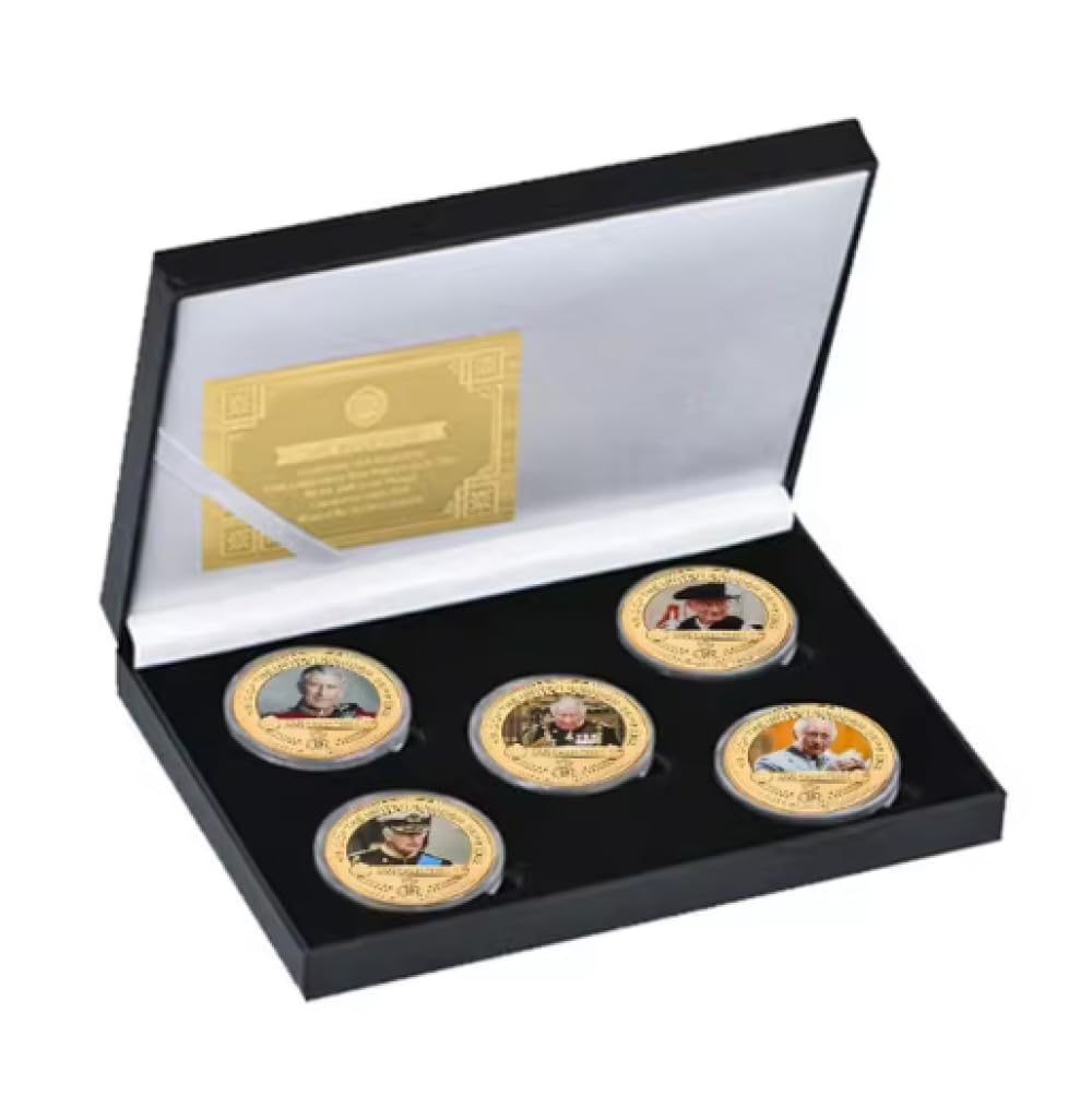 Moneda Conmemorativa del Rey Carlos III del Reino Unido, bañada en Oro, Monedas de desafío, Regalos de Recuerdo