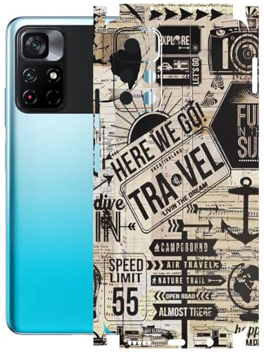 Image of AtOdds - Full Body Back Screen Guard Protector Film - Lamination Wrap Skin Sticker Compatible with Poco M4 PRO (5G) | Scratchproof Matte Finish (Explore)