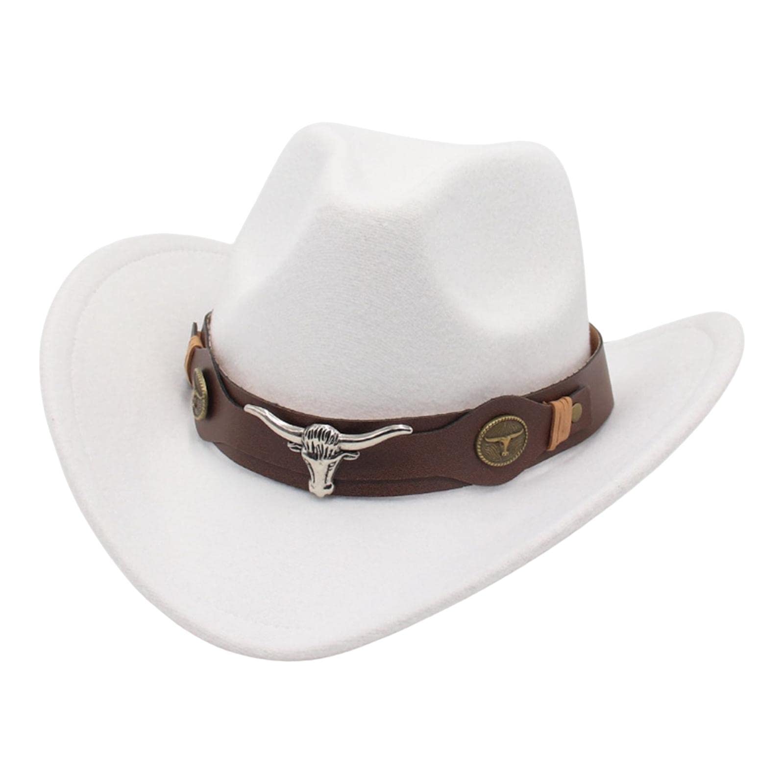 merishopp Casual Cowboy Hat Costume Cosplay Sun Protection Hat Summer for Hiking White Cowboy Hat|Western Hat|Stetson Hat|Wide Brim Hat|Straw Cowboy Hat|Felt Cowboy Hat|Rodeo Hat|Cowgirl Hat-picture-55
