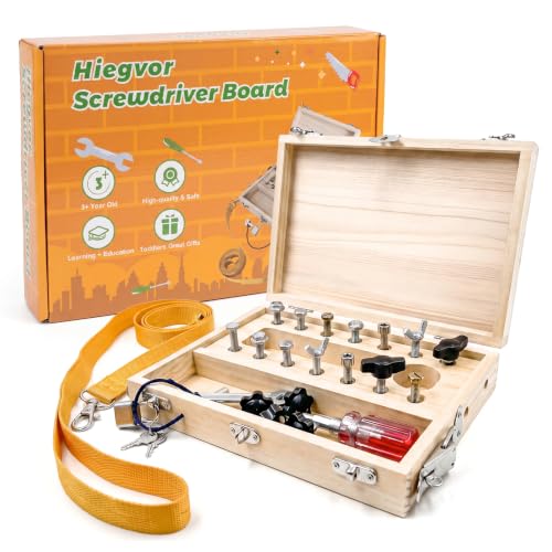 Hiegvor Juguetes Montessori para Niños de 3 Años - Tablero de Herramientas de Madera con Cerraduras y Llaves - Juego Educativo para Niños y Niñas de 3 a 5 Años (Montessori C) Hiegvor Juguetes Montessori para Niños de 3 Años - Tablero de Herramientas de Madera con Cerraduras y Llaves - Juego Educativo para Niños y Niñas de 3 a 5 Años (Montessori C)