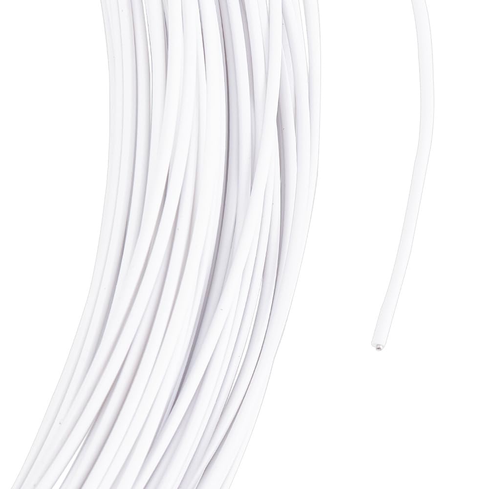 43.74 Yard 0.06inch White Floral Wires Metal Memory Wire Bendable Anodized Metal Wire Iron Craft Sculpting Flexible Modeling Wires for Sculpting Hat Styling Strip