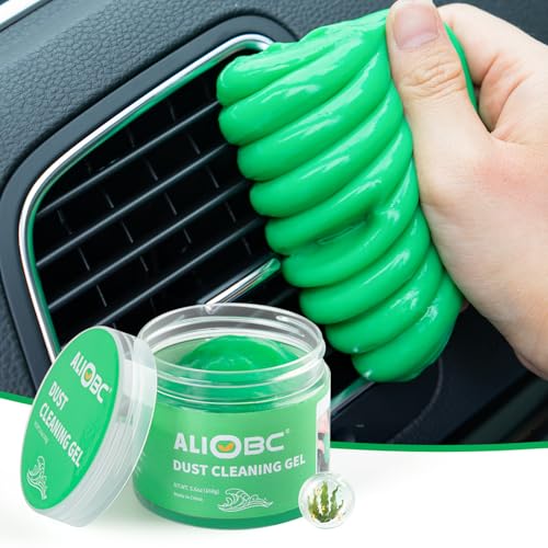 ALIOBC 160g Gel de Limpieza para Coche, Car Detailing Kit Gel, para Ventilación de Coche, Teclado de Limpieza, Tablero de Limo, Masilla, Kit de Limpieza de Polvo (Verde)