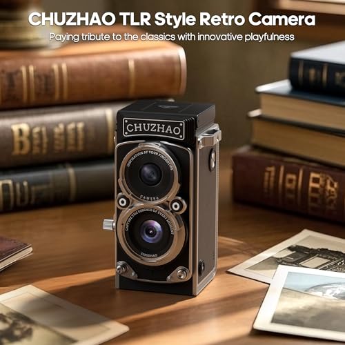 Image of Chuzhao Mini Retro Digital Camera - Vintage TLR Style Compact SLR Digital Camera with Auto Focus, 16GB SD Card for Beginners, Teenagers, Children and Adults