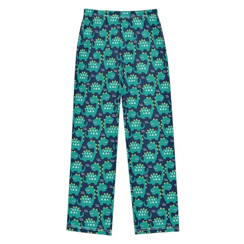 ZZXXB Lovely Dinosaur Print Boys Long Pants Soft Trousers Elastic Waist Kids Lounge Bottoms with Pockets S-XL