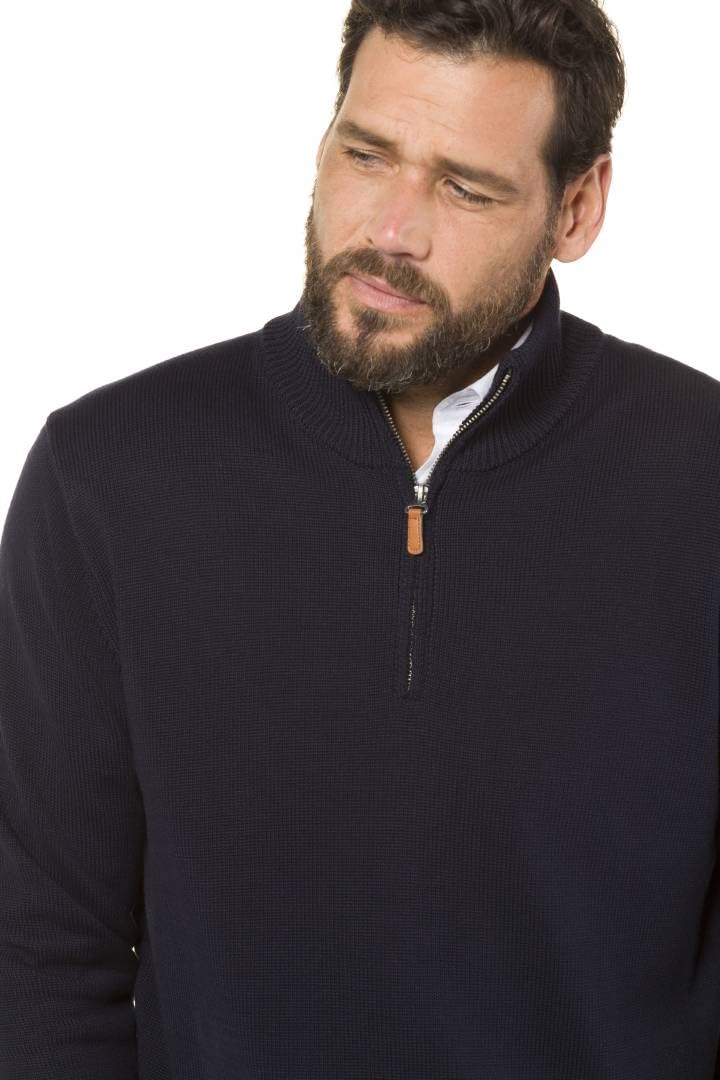 JP 1880 Men's Big & Tall Zip Neck Troyer Sweater Navy XXXX-Large 716842 76-4XL