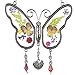 BANBERRY DESIGNS Love Butterfly Suncatcher with Real Pressed Flower Wings in Glass and Silver Metal Heart Shaped Engraved Charm - Gift for a Loved One Wife Girlfriend Fiance Valentine's Day