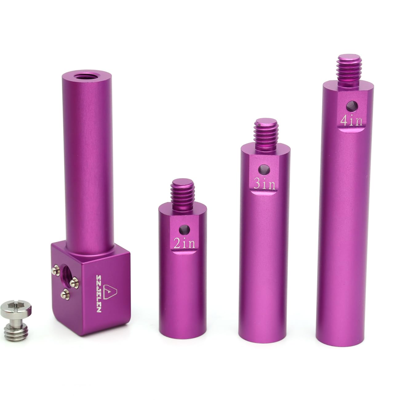 Camera 19mm Rod Mount Bracket with 3/8 Screw and Anti Twist,4 Sections of Length to Match for Arri Red Sony Camera (Purple)