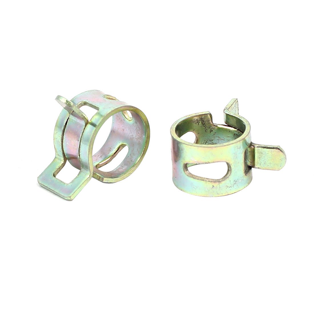 Aexit 10mm Inner Clamps Dia Yellow Zinc Plated Water Pipe Fuel Line Hose Clamps Strap Clamps Clips 20pcs