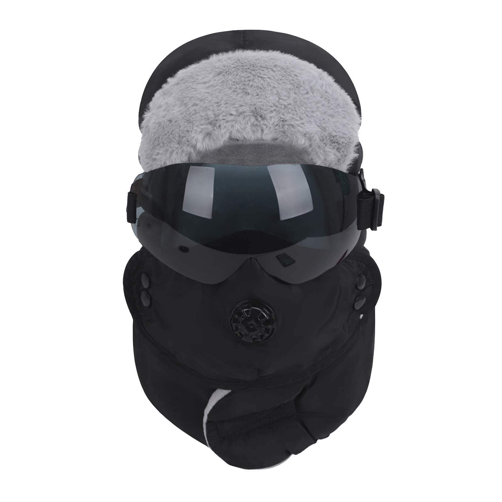 4-in-1 Ski Trapper Hat With Face Mask – Windproof Fleece Lined Winter Hat For Skiing & Outdoor