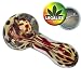 Produktbild Black Leaf Glaspfeife rot gemustert 70mm Kickloch Purpfeife - Glas Spoon Pfeife