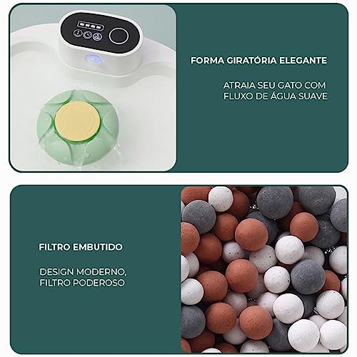 2.6L Fonte para animais de estimação, bebedouro automático para gatos, bebedouro para cães com bomba