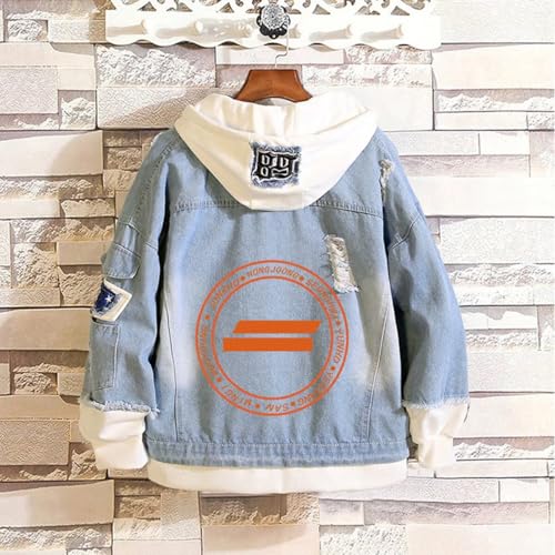Image of KPOP Skz Hoodie Denim Jacket Jean Coat Hoodies for Women Men