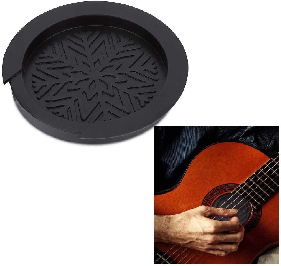 Sound Hole Cover, Black Rubber Guitar SoundHole Cover Block for Acoustic Classic Guitar 38/39inch Black Rubber Block for Amateur or Professional Guitarists