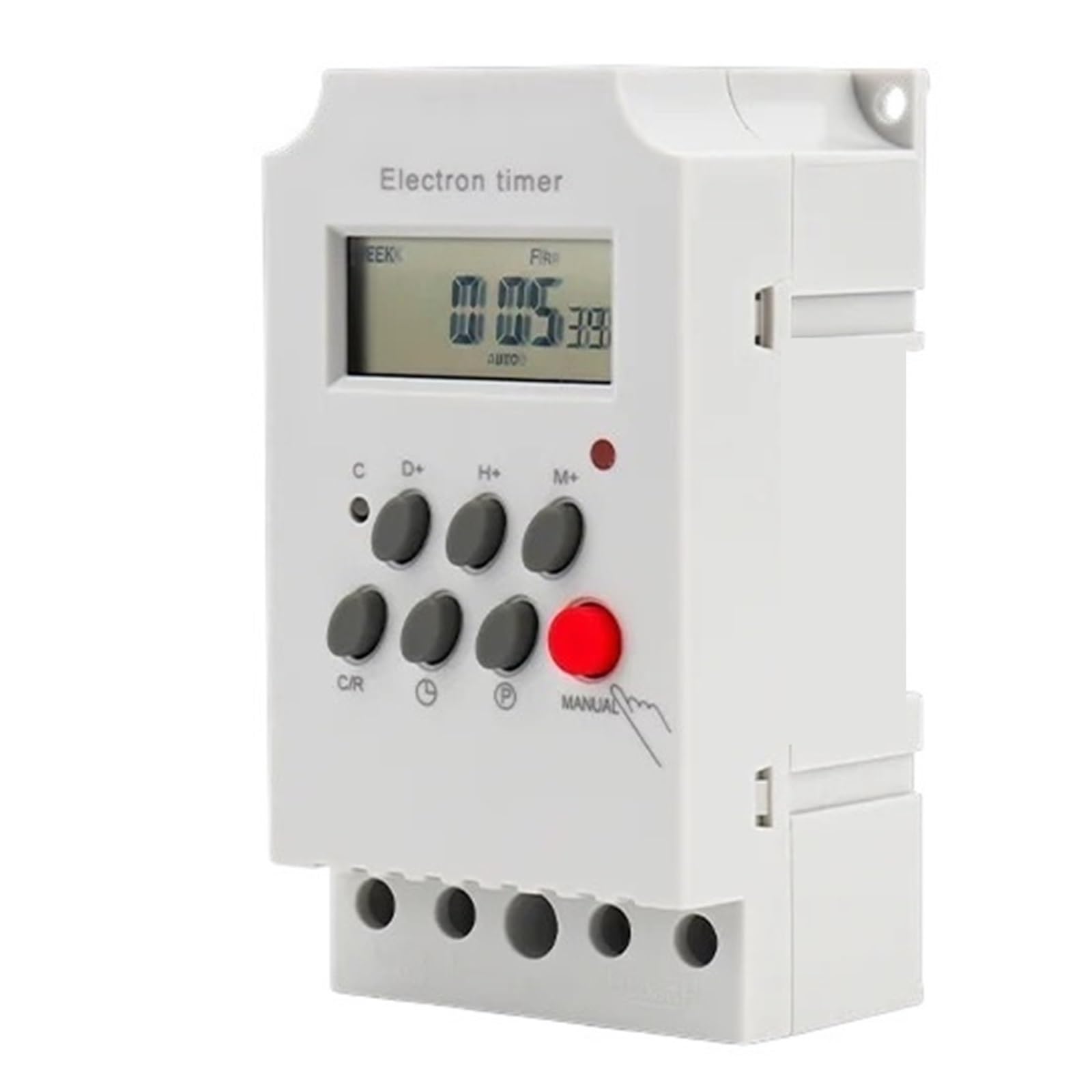 1PCS 7-Day Programmable DIN Rail Timer, 12V DC Input & 30A Output, Digital Weekly Timer Switch Relay