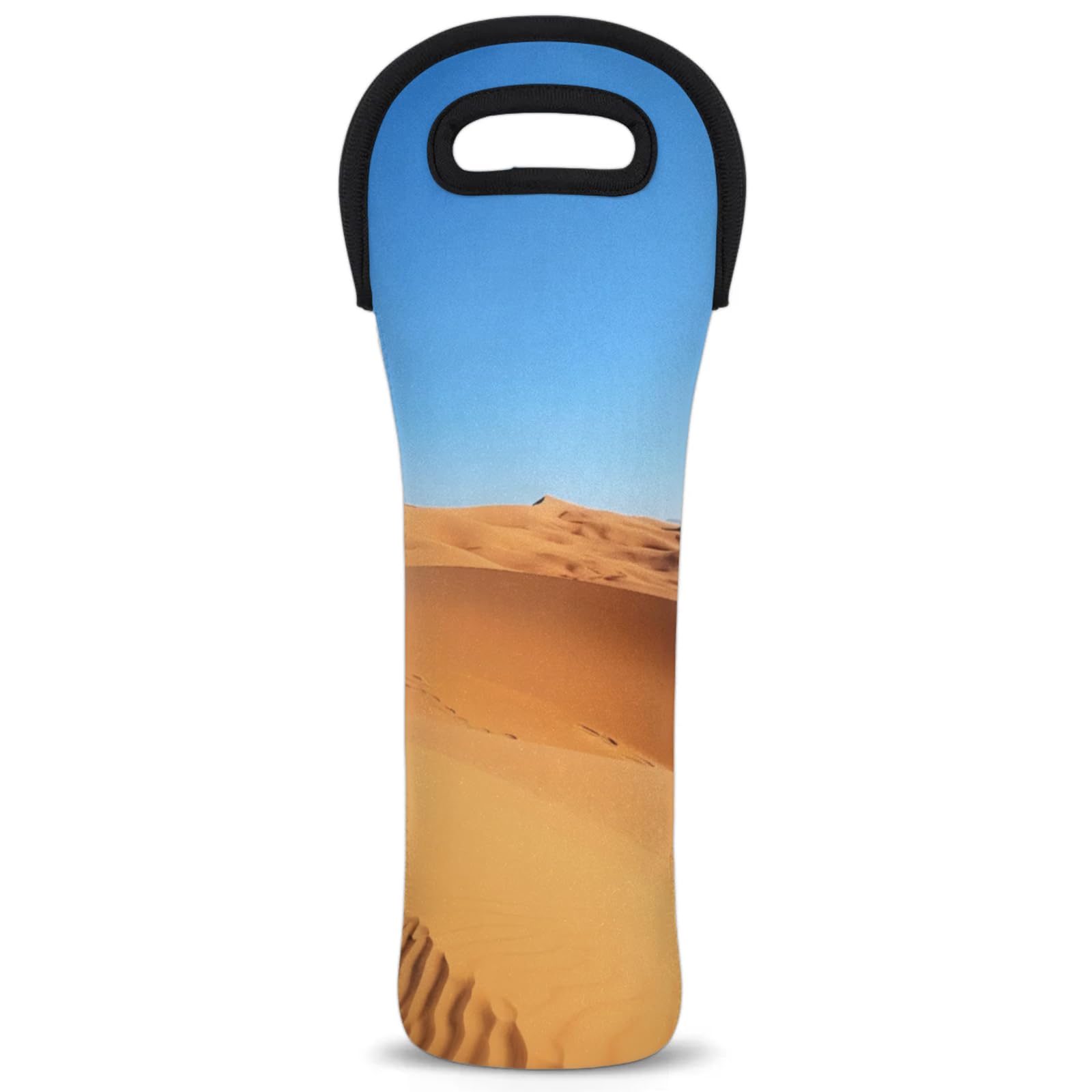 Neoprene Wine Tote Carrier Bag for Wine,Water, Champagne, Beer, Baby Bottles 15.6 x 5.1 Inches, Protective Wine Bag,Desert Scenery