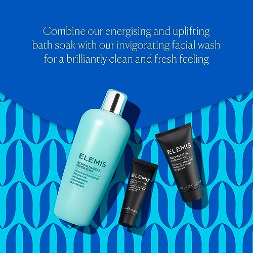 Elemis Limited Edition Men's Wellness Grooming Collection, Luxury Bath & Skincare Bundle Gift Set, Full Size Aching Muscle Super Soak, Travel Deep Cleansing Face Wash & Daily Moisturiser - Image 3