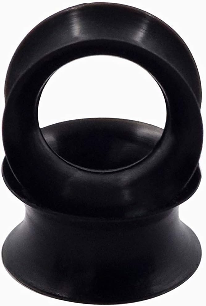 1/2 Inch Extra Soft Silicone Flexible Double Flared Ear Skin Tunnels Plugs Expanders Gauges Hollow Body Piercing 12mm