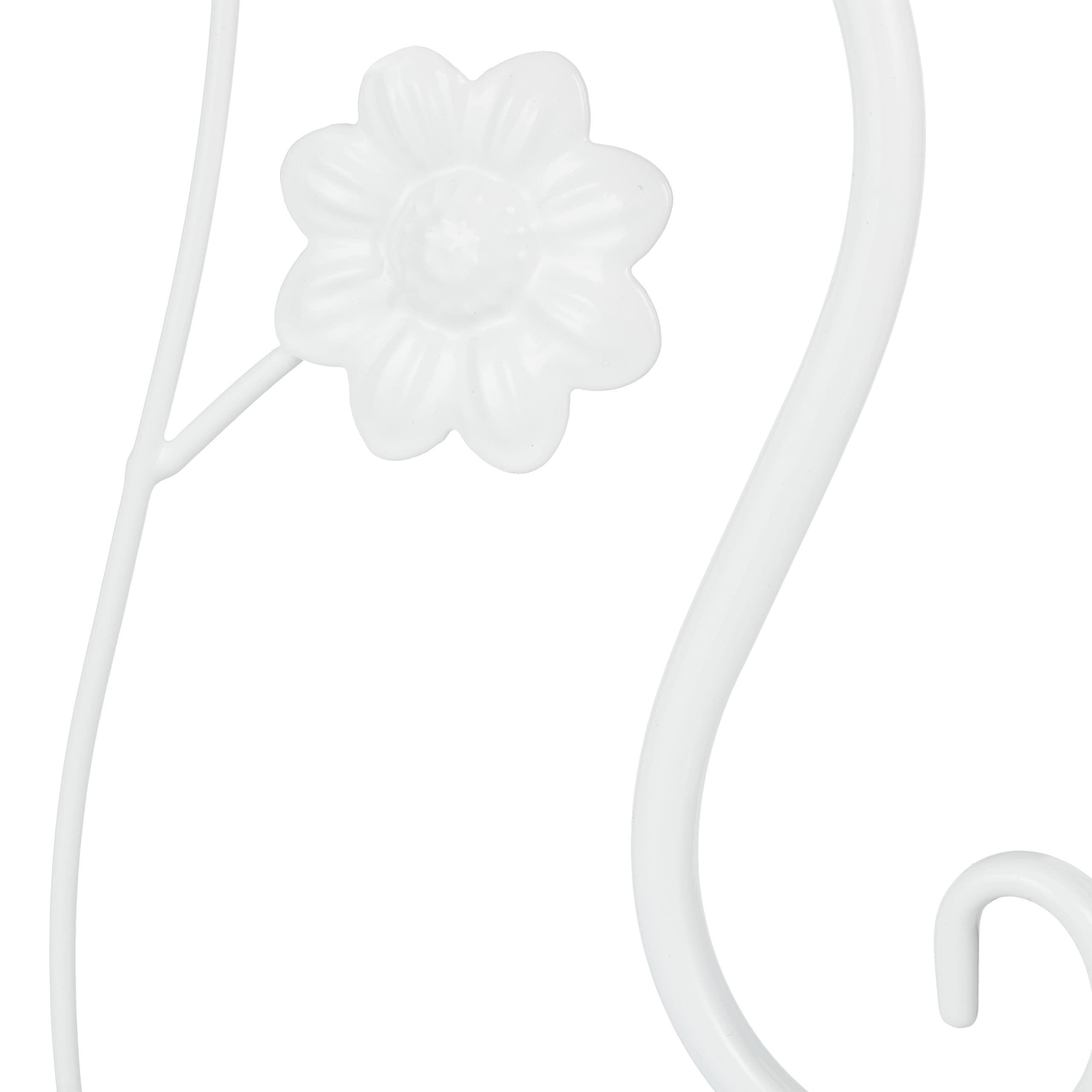Relaxdays Étagère à Fleurs et Plantes, métal, 4 étages, extérieur et intérieur, HxLxP : 113,5x31x31 cm, Coin, Blanc