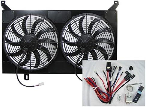 Dual Radiator Fans w/adj Thermostat Fits 1967-72 Chevy & GM PU #50-7230S-0