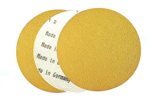 Starcke 5 inch Grip Sanding Disc, 80 Grit. Gold Aluminum Oxide No Hole Sanding Discs For Auto Body Wood, Paint, Metal & Plastics. Pack of 25.-image-10