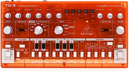 Behringer TD-3-TG Analog Bass Line Synthesizer - Tangerine